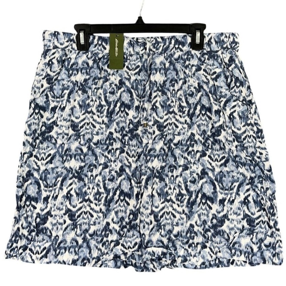 Eddie Bauer Skirt Sz L Rayon Mini Outdoor Travel Style Modern Utility Trend